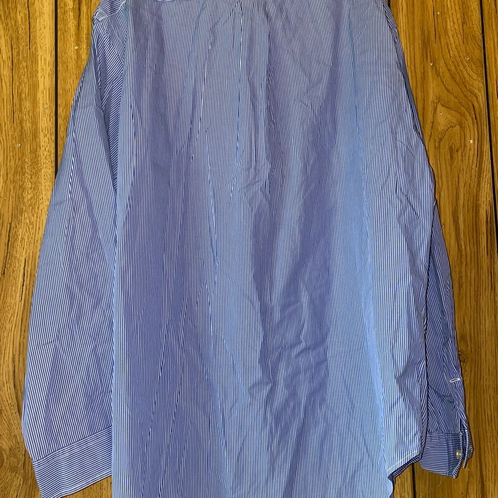 Polo by Ralph Lauren Blue White Pinstripe Cotton Button-Down Shirt